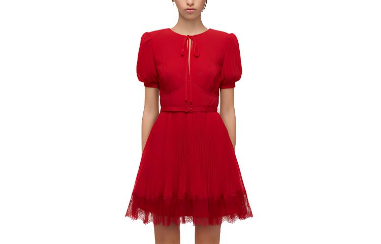 

Self-portrait SS22 Платье с короткими рукавами женское красное