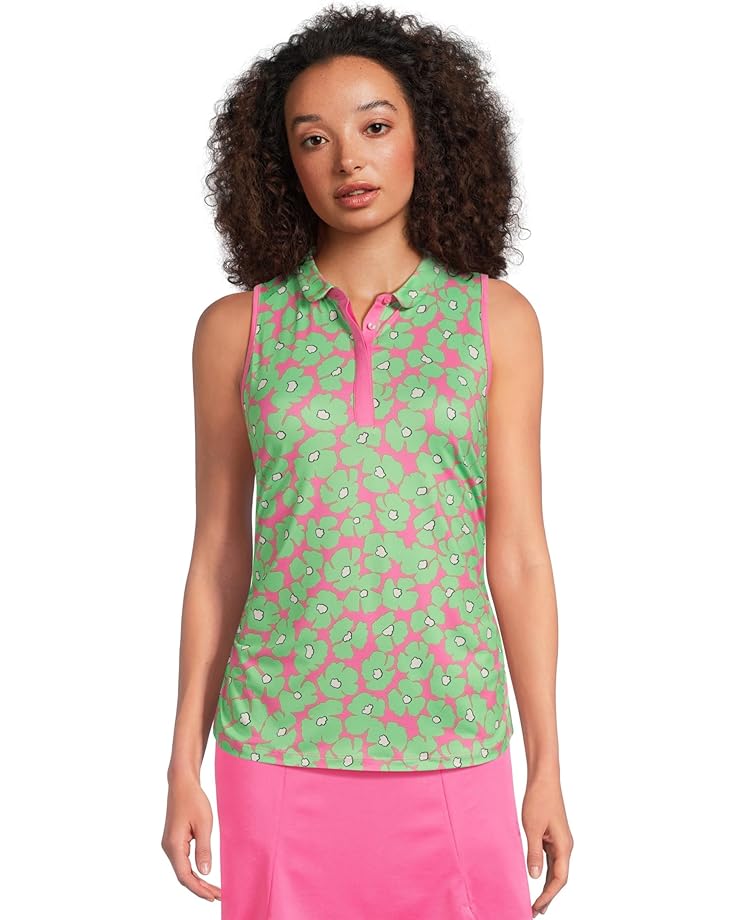 

Топ Callaway Floral Sleeveless Mini Collar And Side Shirring Top, цвет Cheeky Pink