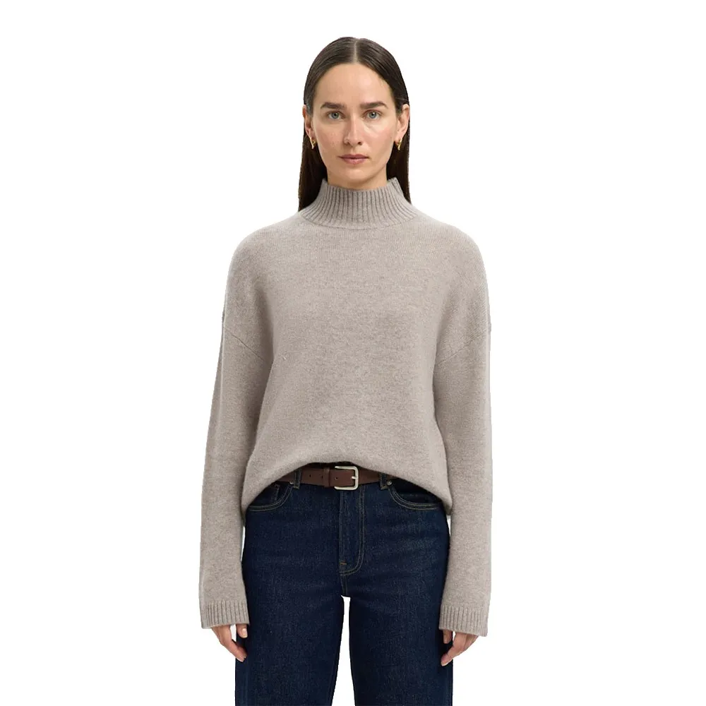 

Свитер с высоким воротником Selected Cille Cashmere, серый