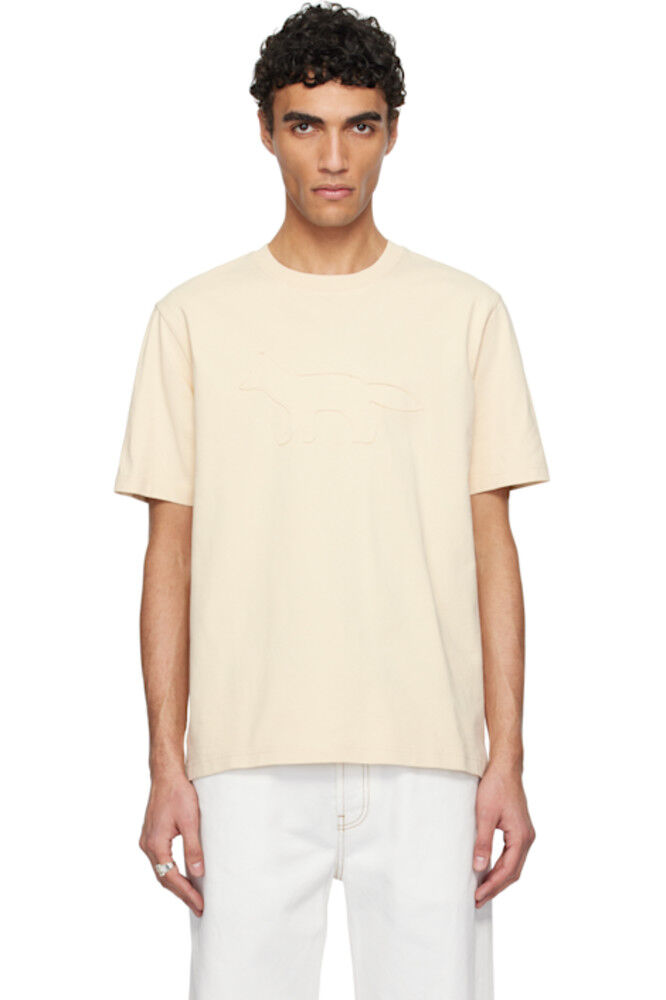 

Футболка бежевого цвета Crafted Profile Fox Comfort Maison Kitsuné