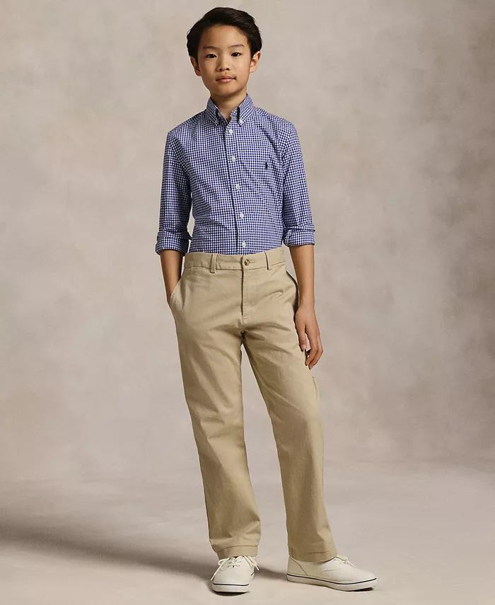 Рубашка из хлопкового поплина в клетку Big Boys Polo Ralph Lauren, синий — фото 2