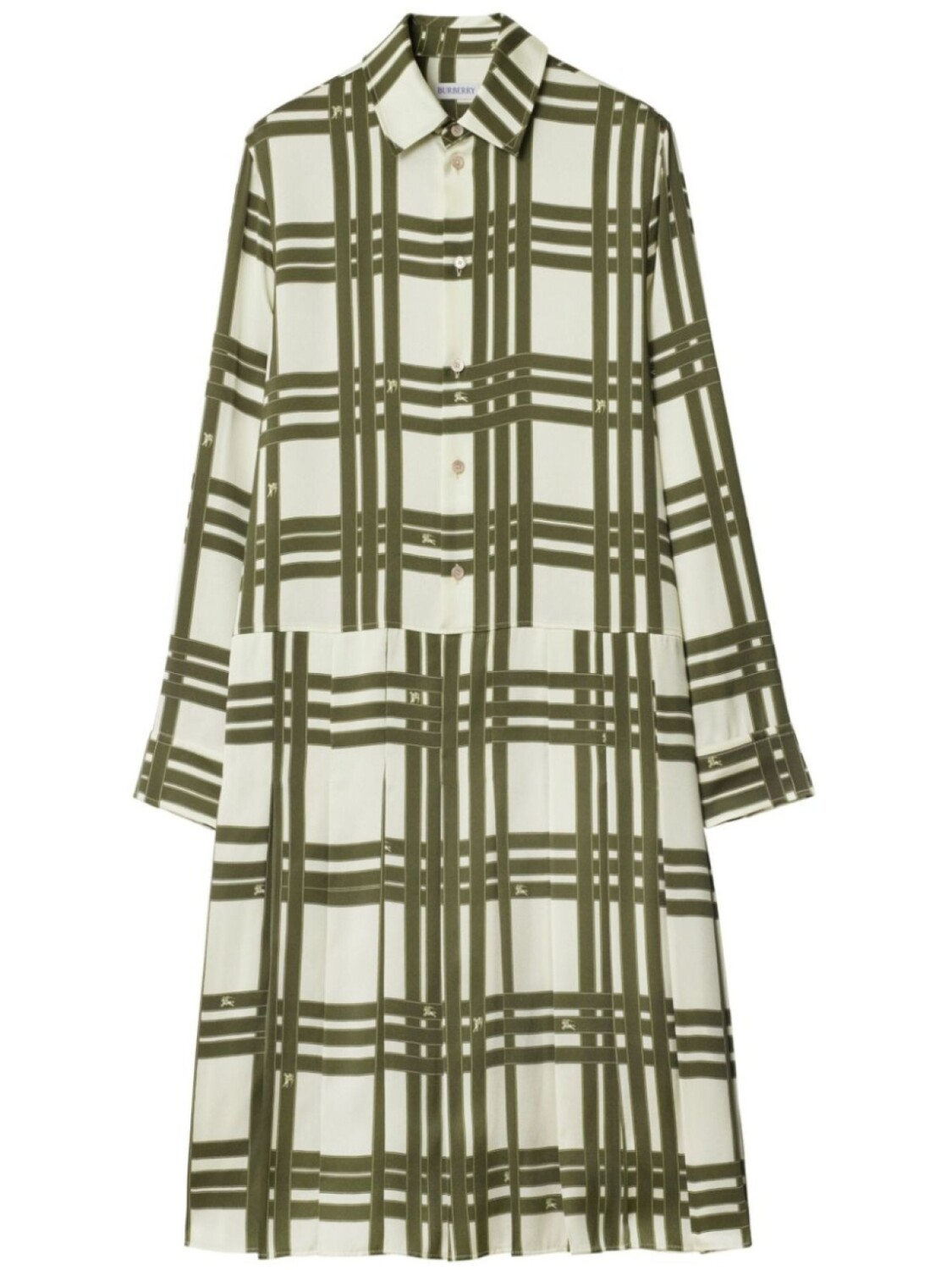 

Burberry шелковое платье в клетку, белый