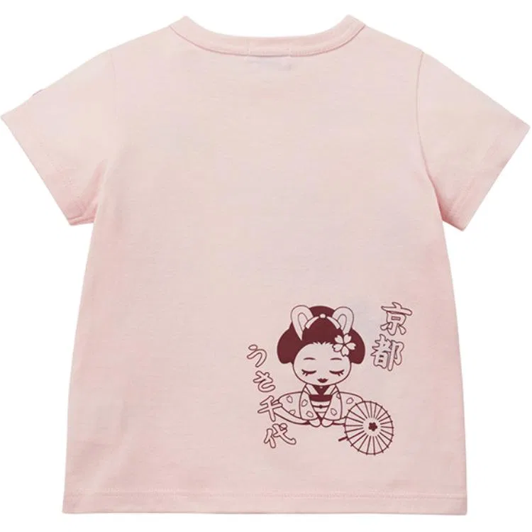 Футболка детская Crew Neck MIKI HOUSE розовая — фото 3
