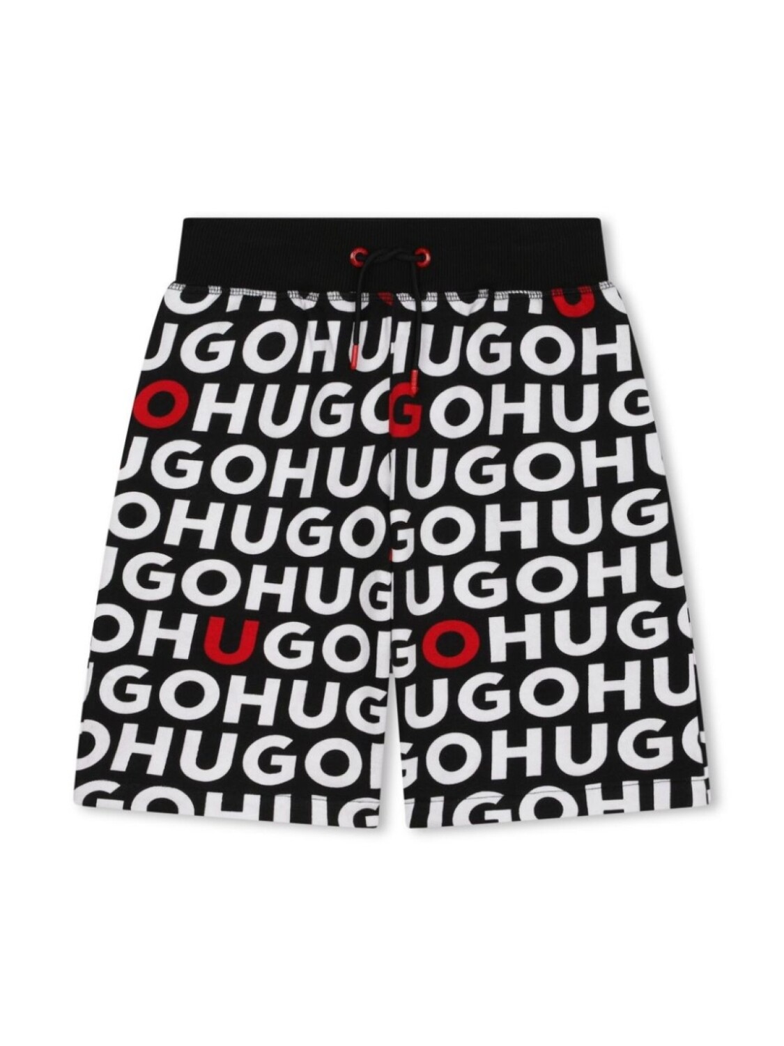 

HUGO KIDS шорты-бермуды с кулиской и монограммой, черный