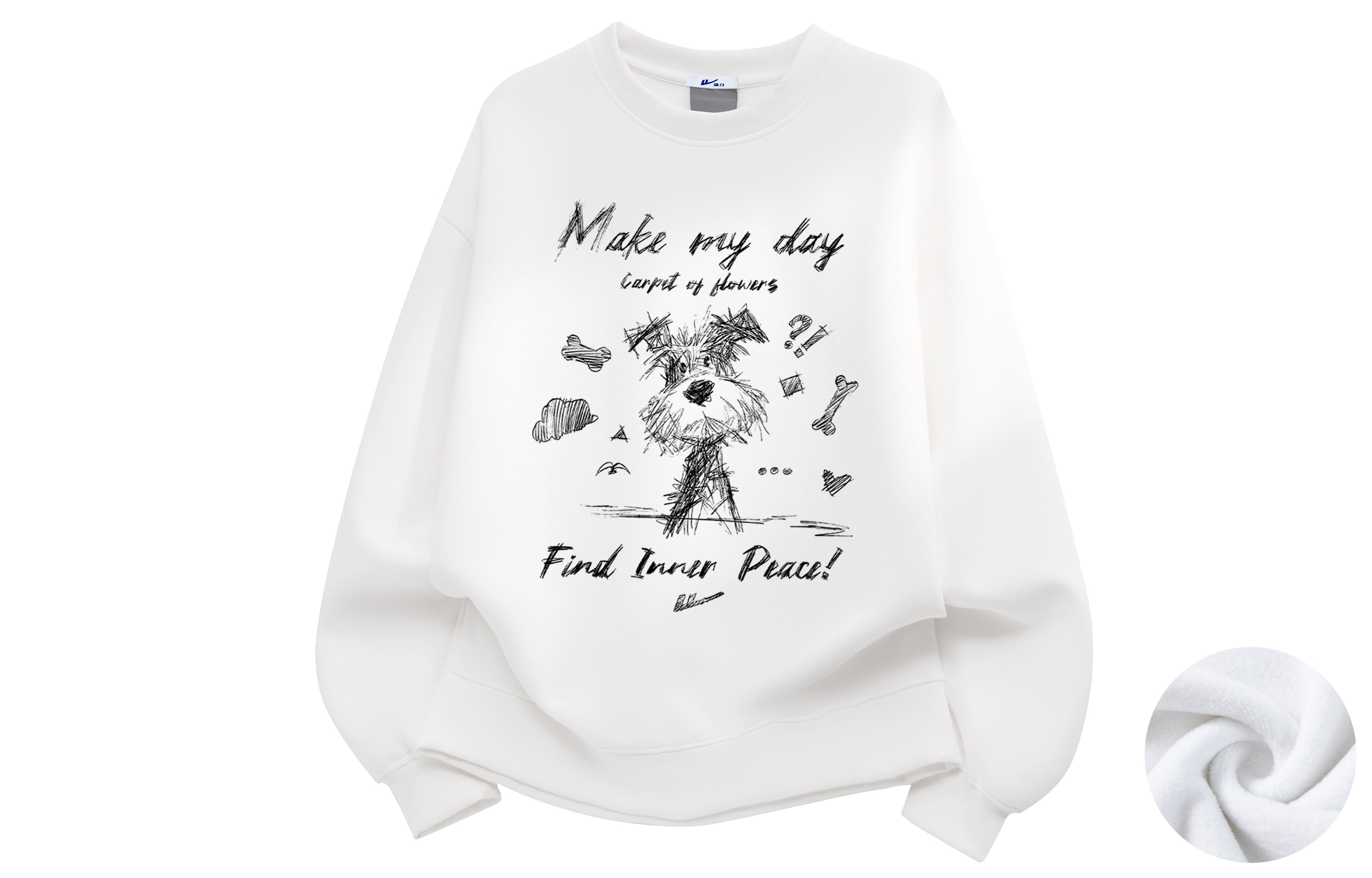 

Толстовка Unisex Hooded Moderate Heavyweight WARRIOR, белый[thickened and fleece-lined]