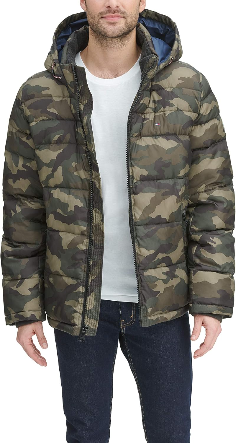 Мужская стеганая куртка с капюшоном Tommy Hilfiger (стандартная и для больших и высоких), New Camo — фото 4