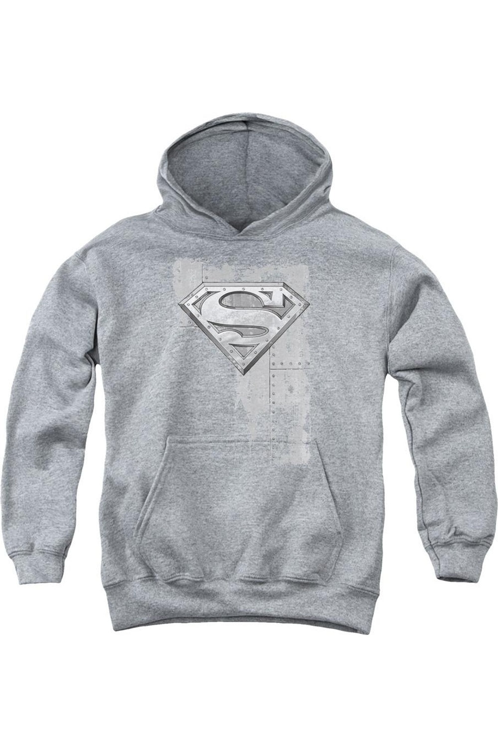 

Супермен худи на молнии с металлическими заклепками для детей Gildan, Athletic Heather