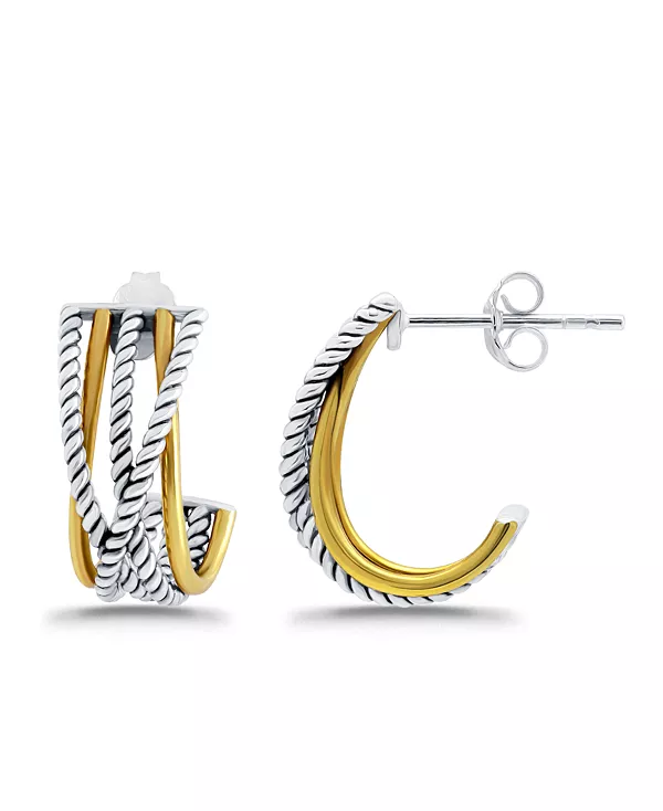 

Серьги-Кольца J-Hoop с полированной оксидированной отделкой Macy'S, gold