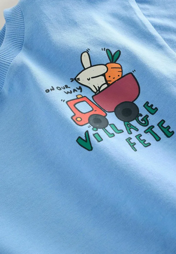 Футболка с коротким рукавом и принтом на спине Next, Blue Village Fete — фото 2