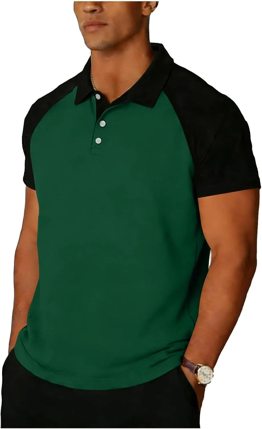 

Мужская футболка для гольфа Raglan с коротким рукавом и воротником