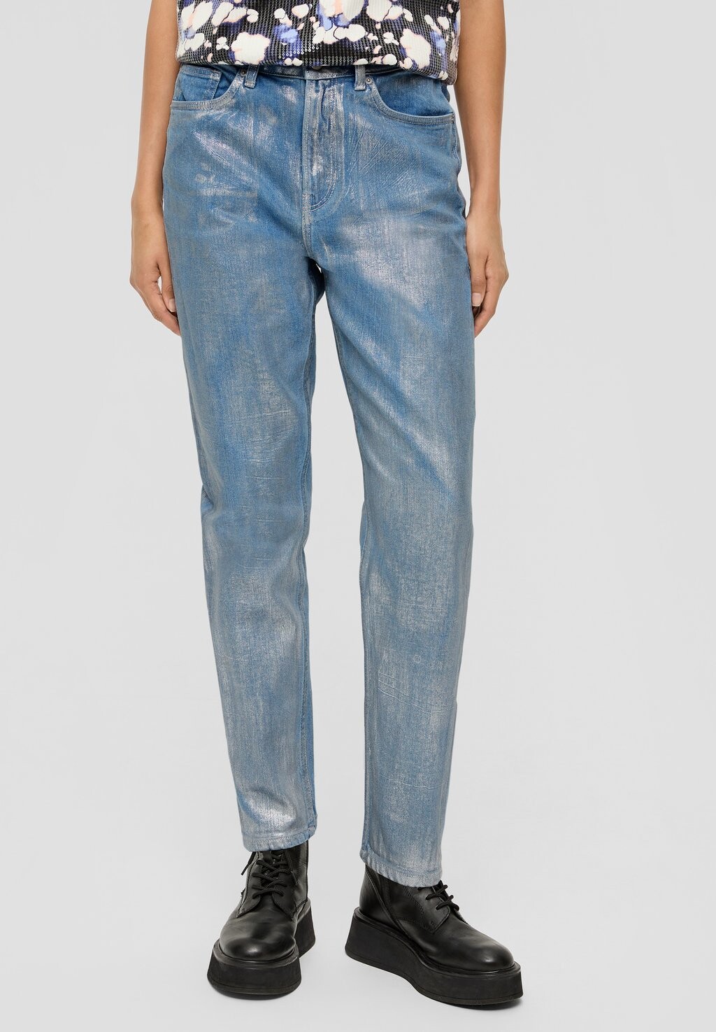

Джинсы прямого кроя ANKLE HIGH RISE TAPERED QS, выцветший деним