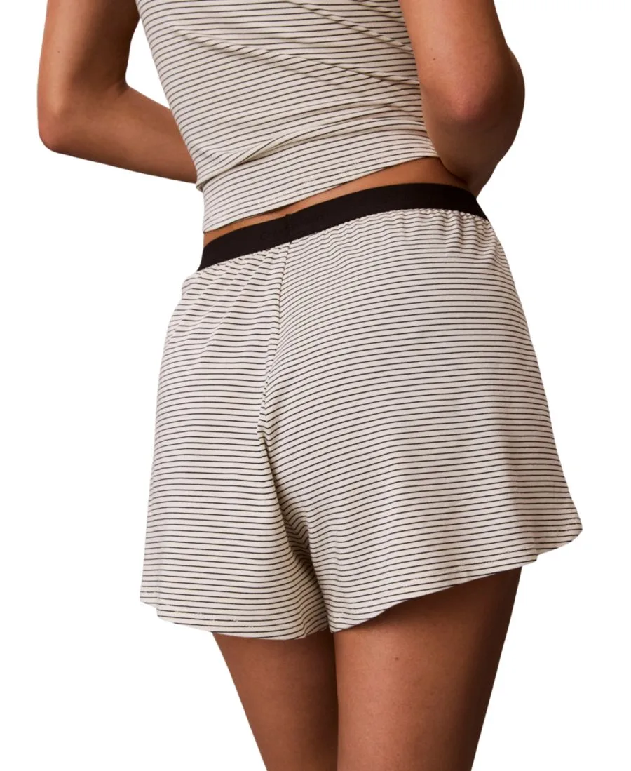 Женские полосатые шорты для сна Calvin Klein, айвори stripe — фото 4