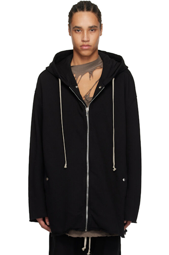 

Черная толстовка с капюшоном Hollywood Peter на молнии Rick Owens DRKSHDW