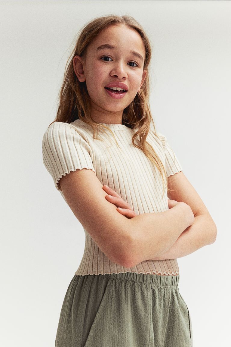 

Рубашка рельефной вязки H&M, бежевый