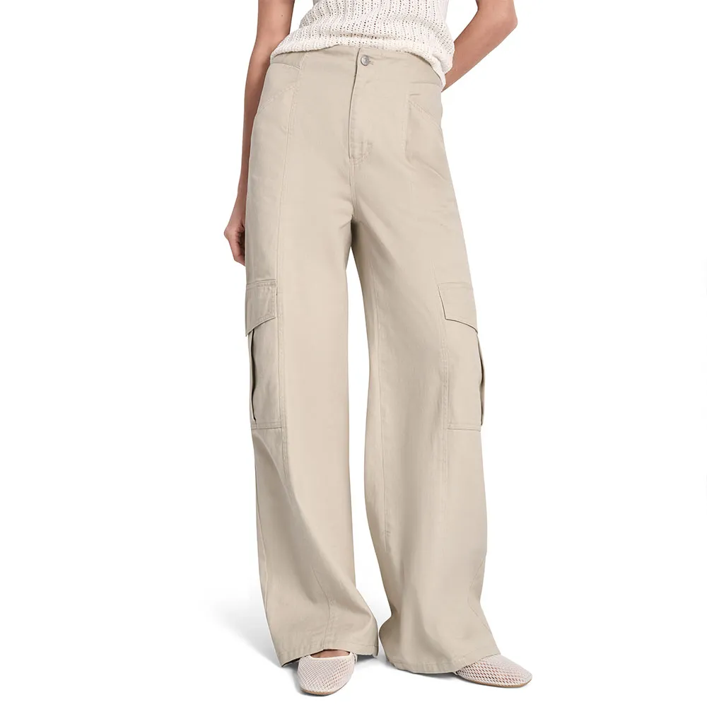 

Брюки DKNY DW2100134 high waist, бежевый