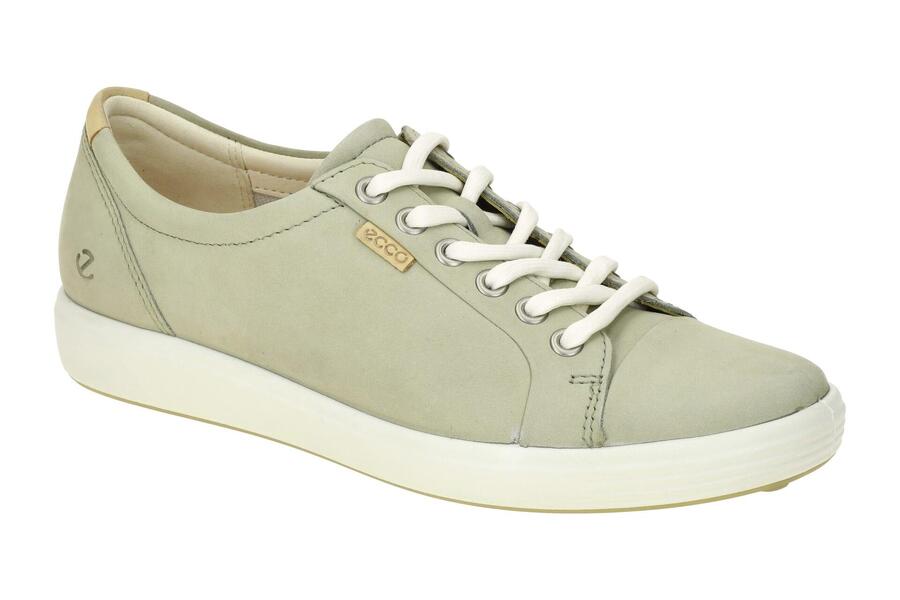 Кроссовки женские Ecco Soft 7 Shoes серо-зелёного цвета