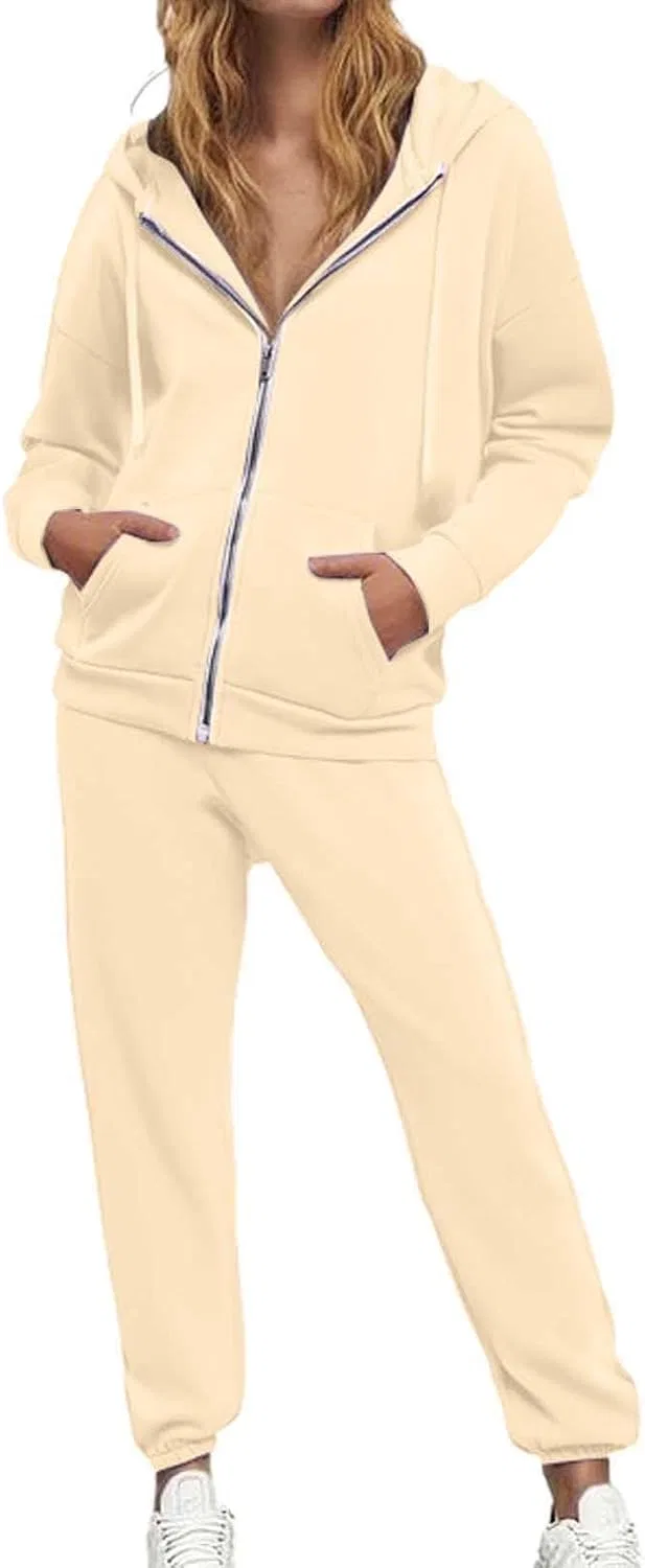 Спортивный костюм из флиса, женский, 2 предмета, Beige