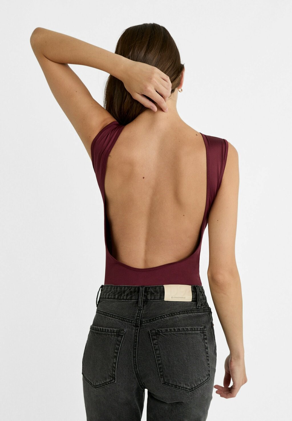 

Топ OPEN BACK Stradivarius, Бургундия