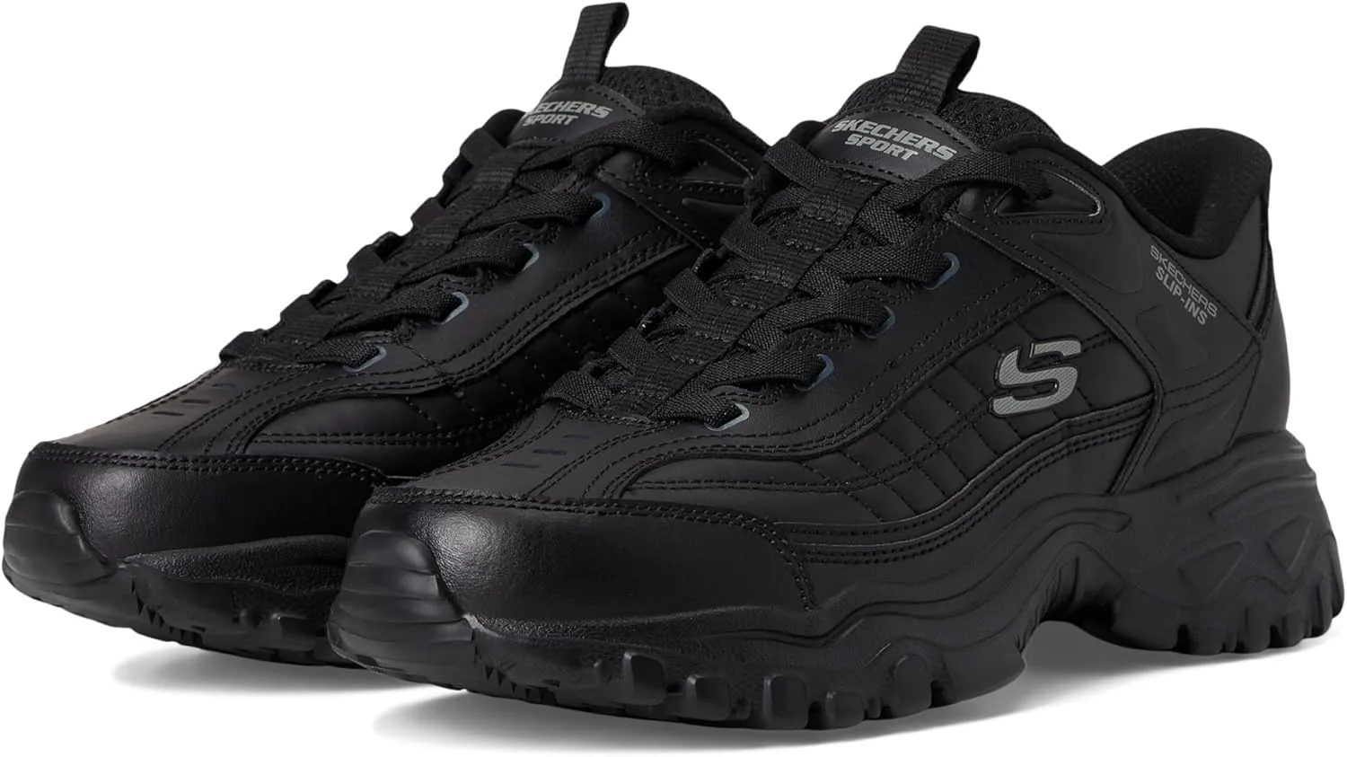 Мужские кроссовки Skechers, без шнурков: E'Lite Afterburn - прогулочная обувь Grill Corporal, черный