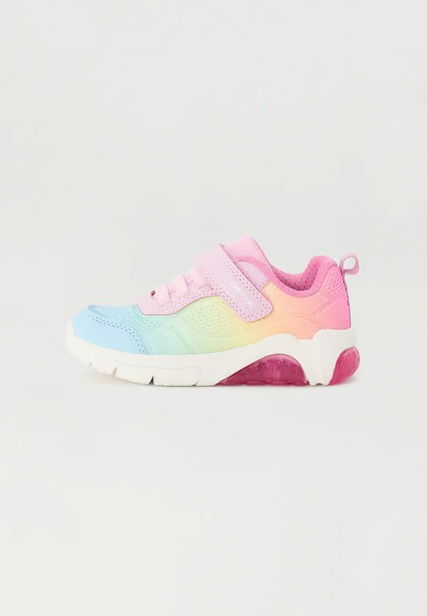 Светящиеся кроссовки для девушек в стиле фадинлайт Geox, Pink/Multicolor