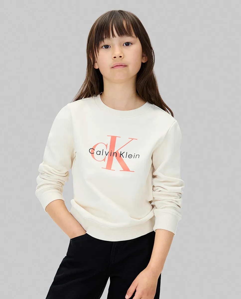 

Детский свитер с логотипом Calvin Klein, серый