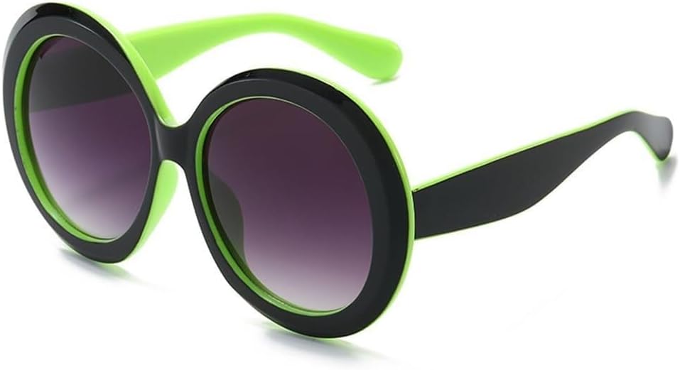 

Большие круглые женские солнцезащитные очки с двухцветным градиентом UV400 для мужчин в стиле панк, для занятий спортом на открытом воздухе, бега и езды на велосипеде LXLHWN, Black Green Gray