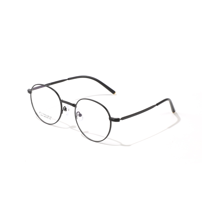 

RUOYUN Титановая оправа для очков женская асимметричной формы, Classic Black-C1