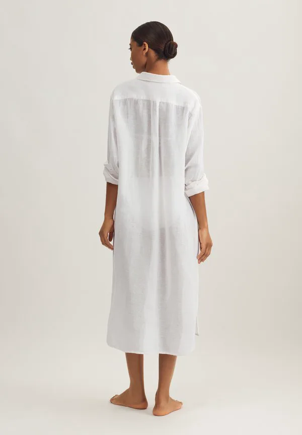 Длинная мужская рубашка, пляжный аксессуар Polo Ralph Lauren, Cream White — фото 3