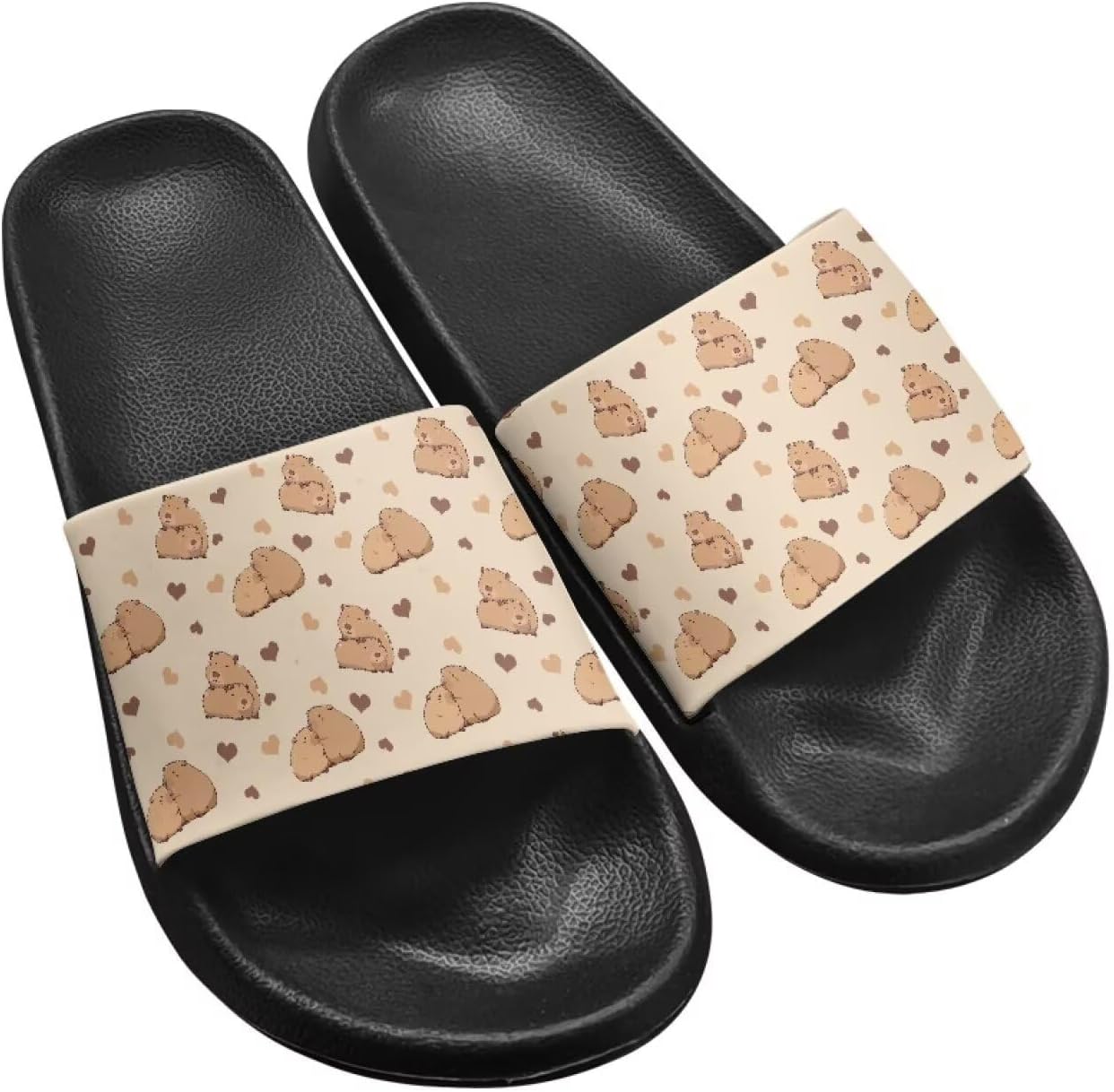 

Тапочки Hechitok для женщин и мужчин, домашние тапочки, шлепанцы для душа, слайды, банные сандалии, легкие, противоскользящие, легко чистятся, Capybara Heart
