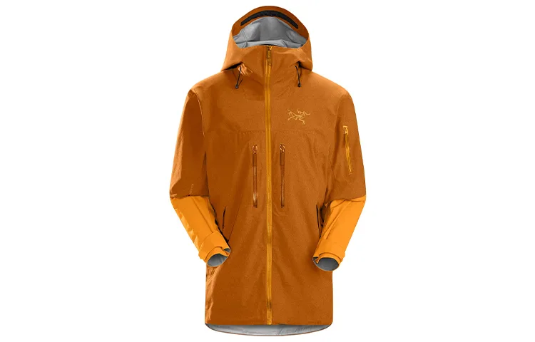 Ветровка Arc'teryx ALPHA мужская ветронепроницаемая и дышащая, Relaxed Orange/Blizzard Wizzard