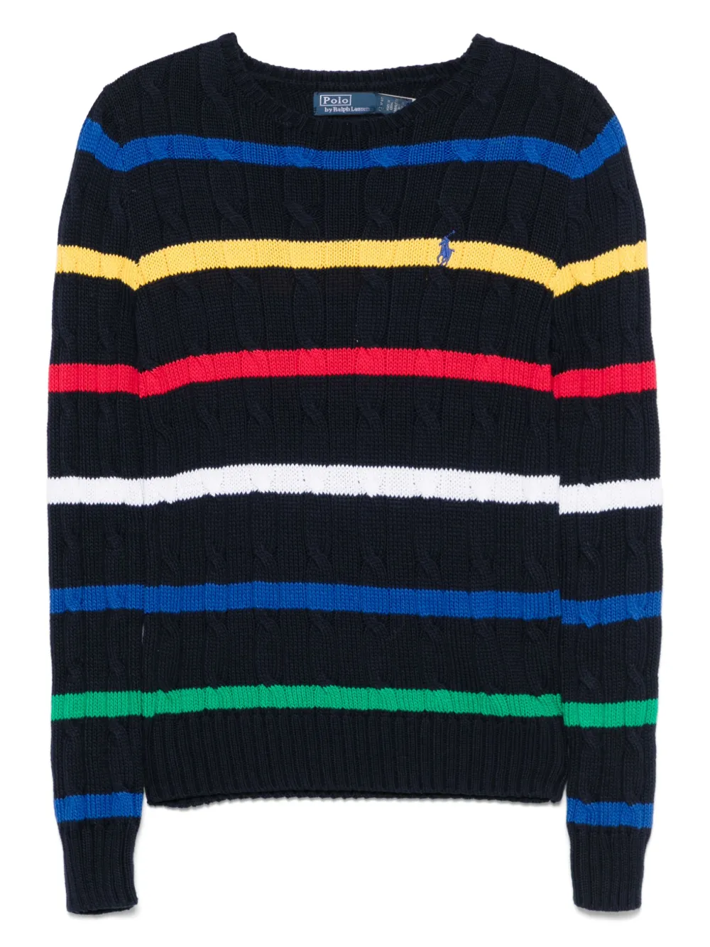 

Полосатый свитер фактурной вязки POLO RALPH LAUREN, синий