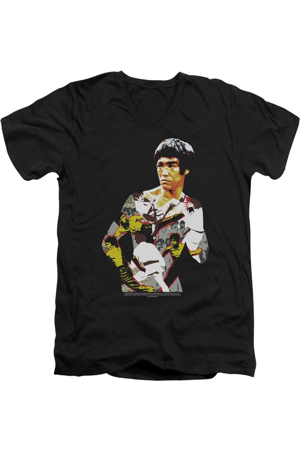 

Футболка с коротким рукавом и V-образным вырезом для взрослых Bruce Lee Body Of Action Gildan, черный