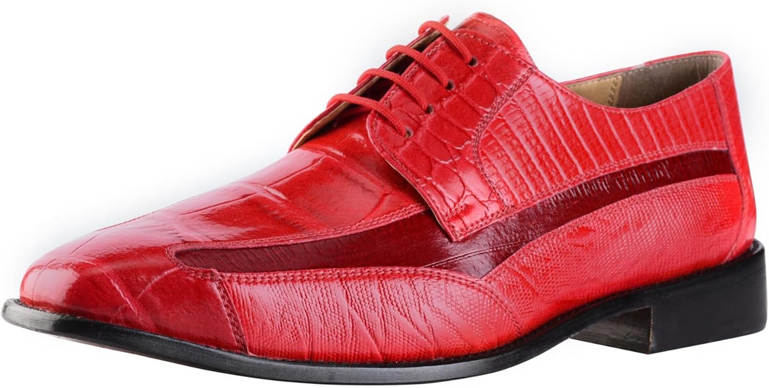 

Мужские оксфорды LIBERTYZENO с крыльями и брогированием, из натуральной кожи с принтом «Угорь и крокодил», со шнуровкой, для взрослых, праздничные туфли, красный