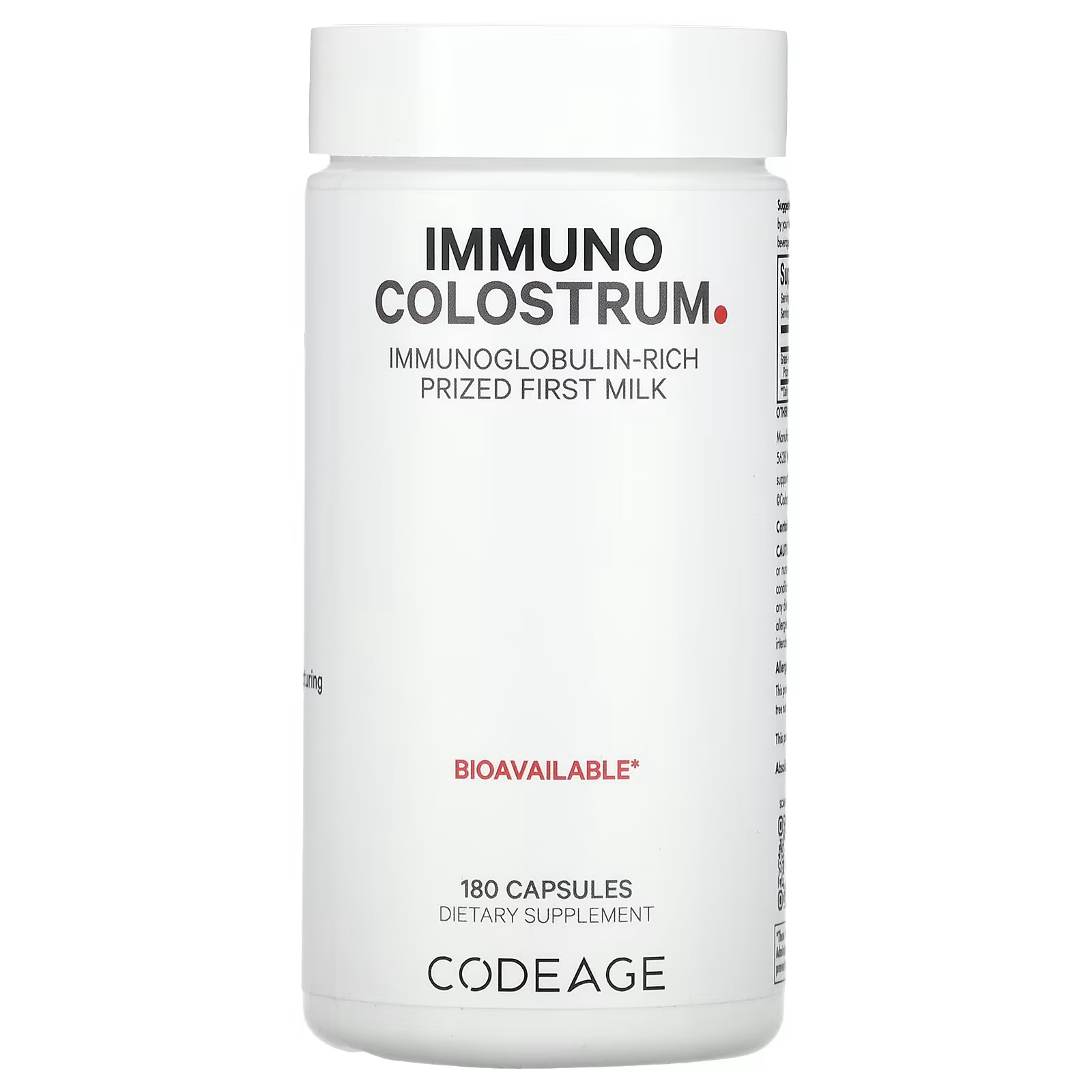 

Добавка Codeage Immuno Colostrum, 180 капсул