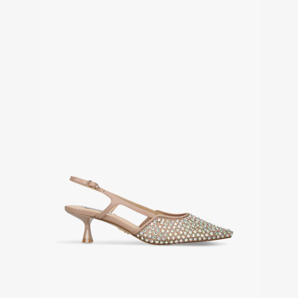 Туфли Legaci на каблуке с плетеной подошвой, украшенные стразами Steve Madden, бежевый