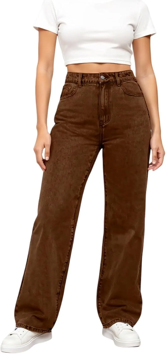 

Женские джинсы wide leg с эластичным поясом и карманами midelxp