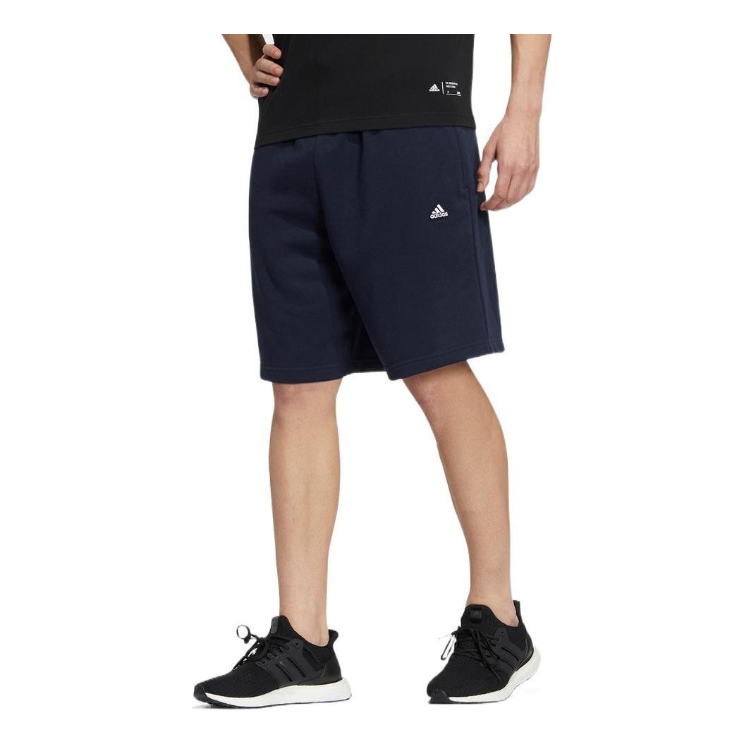 

Шорты Men's adidas Solid Color Logo Printing Lacing Straight Shorts Blue HS4390