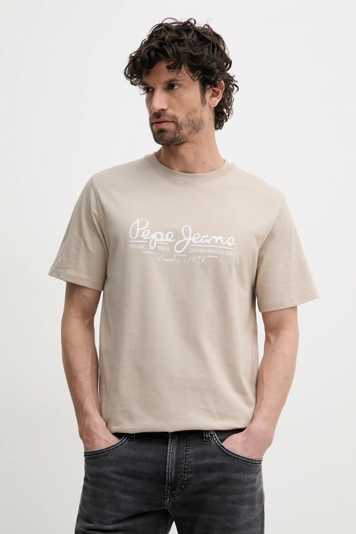 

Футболка из хлопка DUMAS TEE Pepe Jeans, бежевый