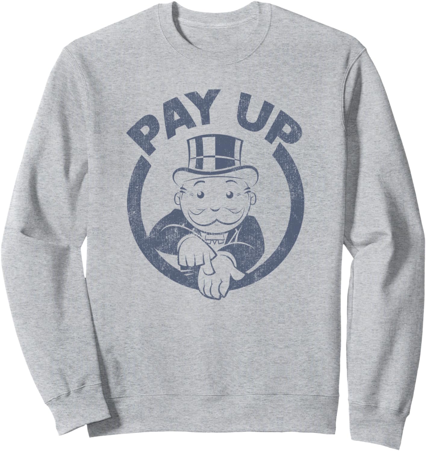 

Монополия Мистер Монополия Плати Винтажная толстовка с круглым портретом Monopoly, серый