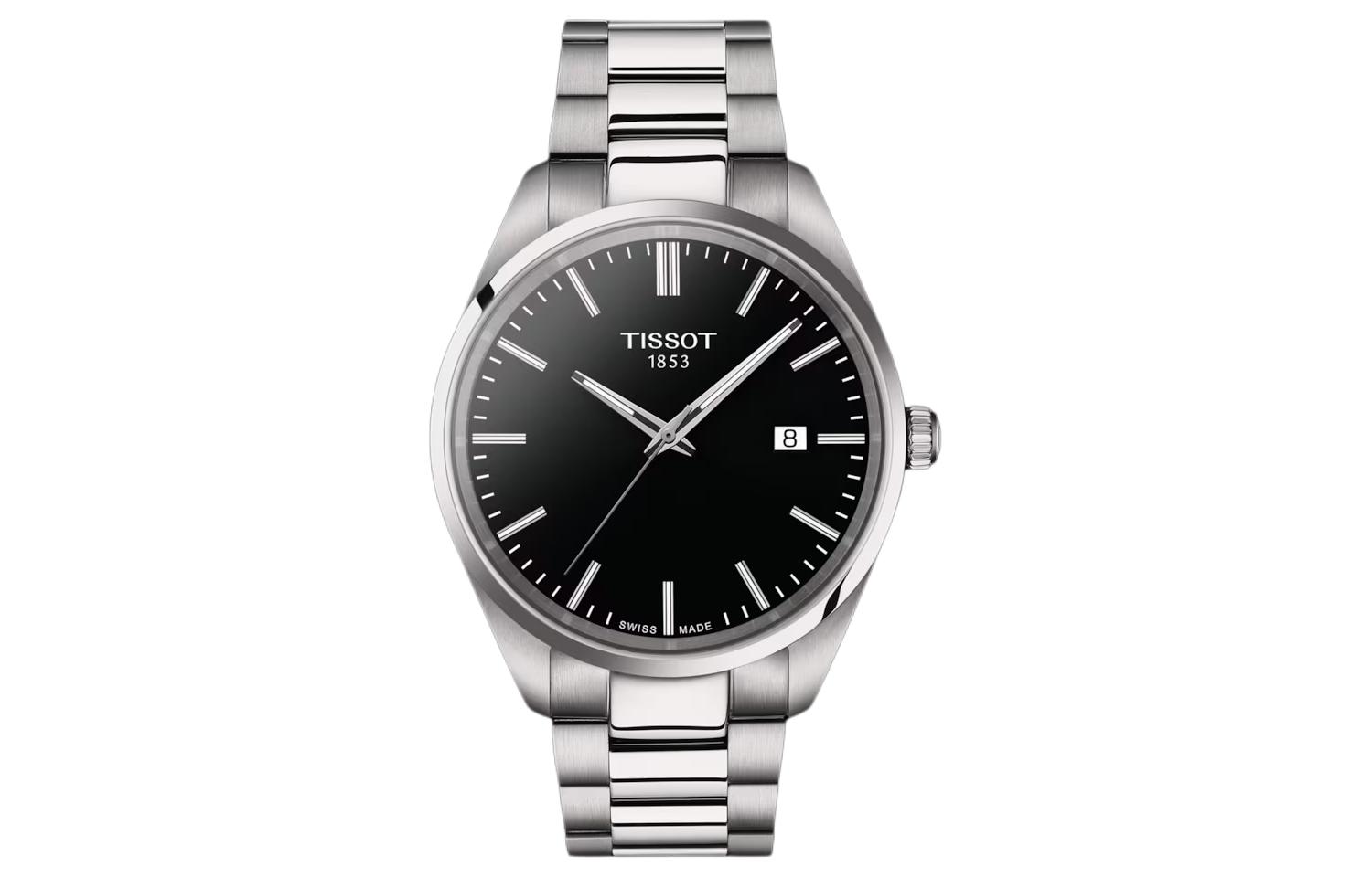 

TISSOT Часы PR100 Collection Quartz Movement Men's Watch Watch 40mm Black Dial Stainless Steel Case Stainless Steel Strap, Black Dial