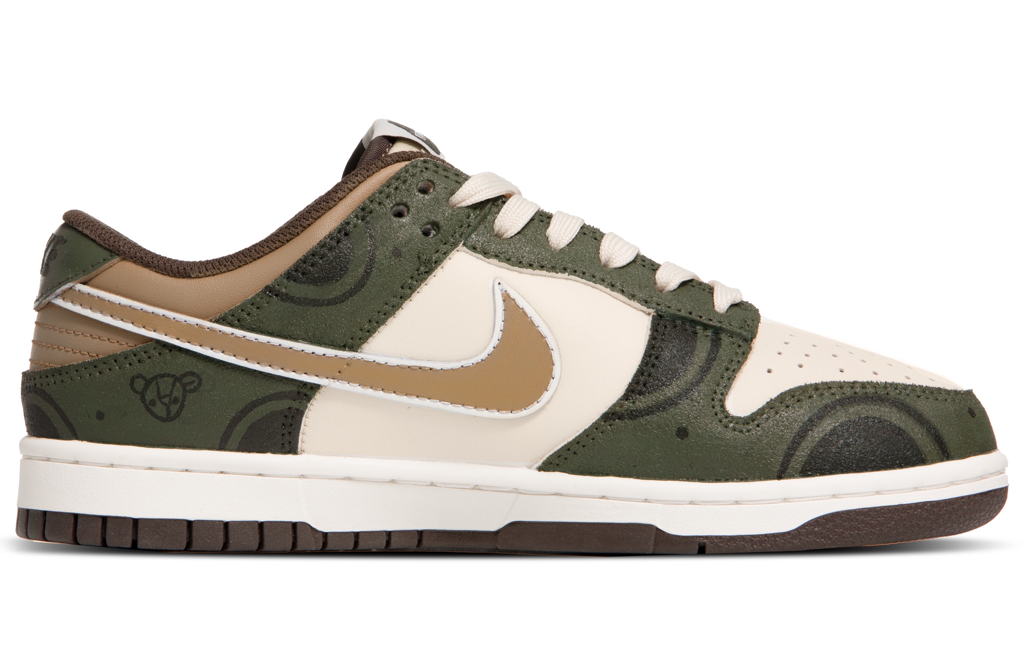 

Кроссовки Nike Dunk Skateboarding Shoes Unisex Low-top Off-white/green/brown, цвет Jasper