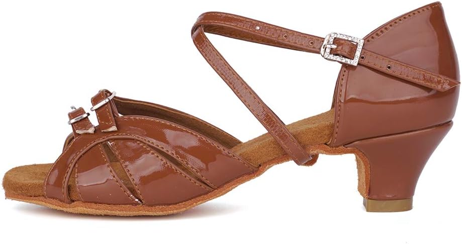 

Танцевальные туфли TINRYMX для девочек, латинские, на низком каблуке, для тренировок и бальных танцев, для детей, бронзовый