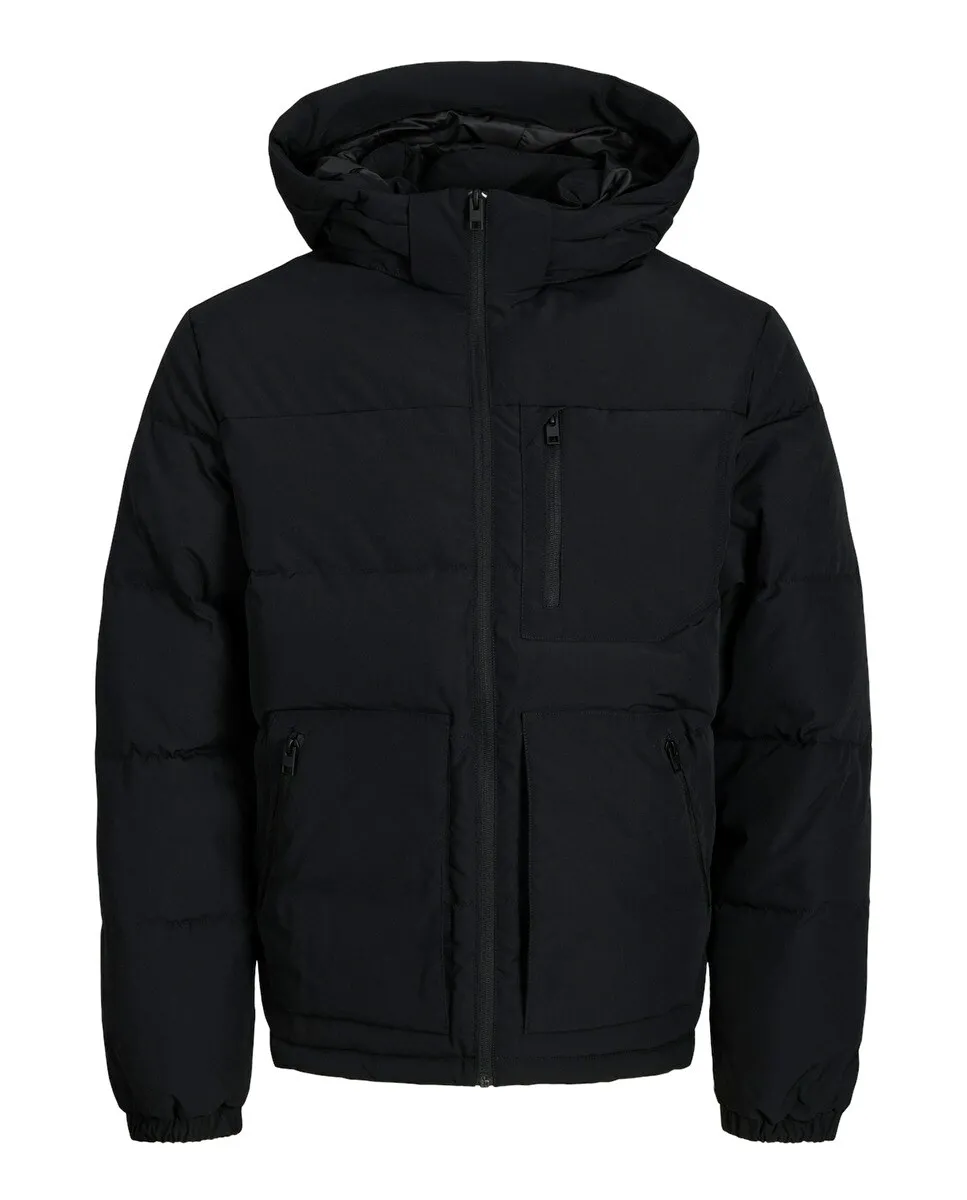 

Мужское комфортное пальто с застежкой-молнией и высоким воротником Jack & Jones, черный