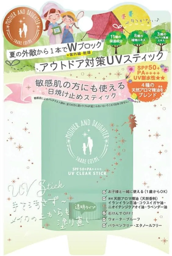 Солнцезащитный стик для лица и тела MOTHER AND DAUGHTER Clear UV Stick EX Herbs SPF50+ PA++++ 15 г прозрачный Mother And Daughter M&D — фото 2