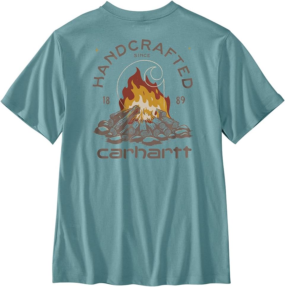 

Мужская легкая футболка Carhartt свободного кроя с коротким рукавом и принтом «огонь», Summer Blue, Синий, Мужская легкая футболка Carhartt свободного кроя с коротким рукавом и принтом «огонь», Summer Blue