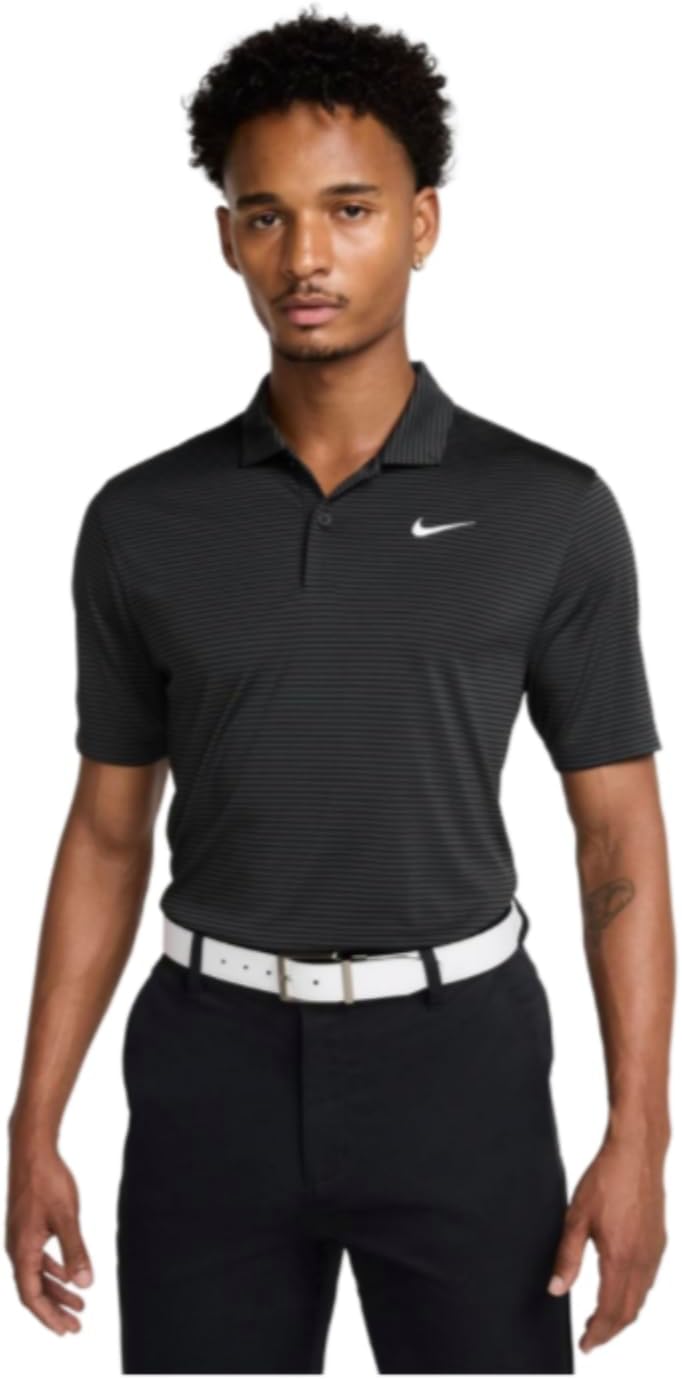 

Мужская полосатая футболка-поло для гольфа Nike Dri-FIT Core, Black/Gray 010, Черный, Мужская полосатая футболка-поло для гольфа Nike Dri-FIT Core, Black/Gray 010