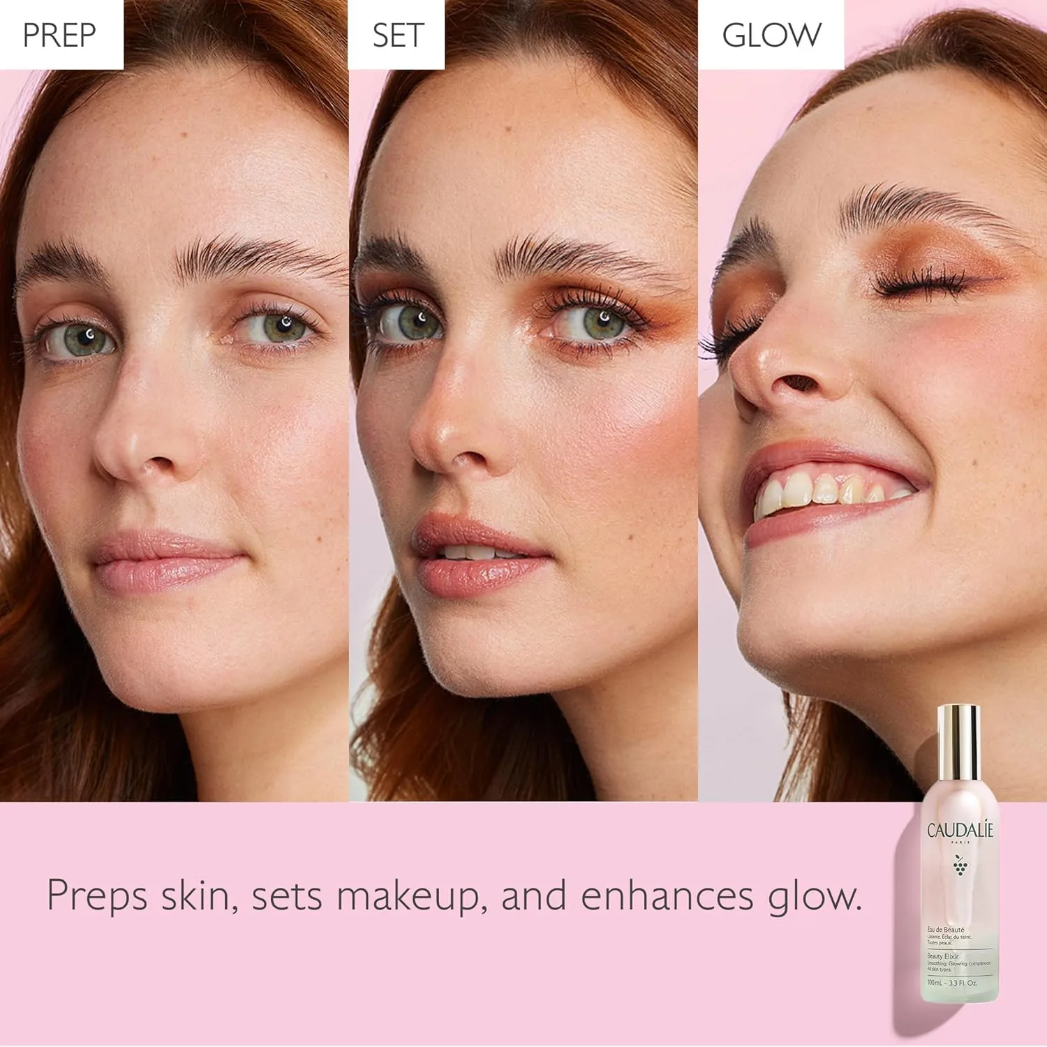 Тонизирующий спрей для лица Caudalie Beauty Elixir и увлажняющий и успокаивающий спрей для лица Grape Water в дорожном формате, green — фото 3