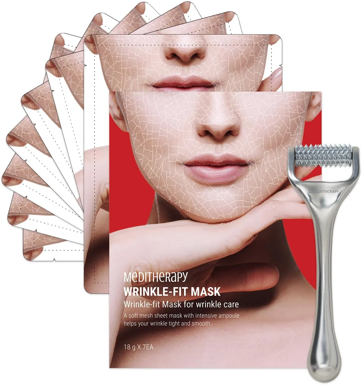 Маска для лица Meditherapy — Коллагеновая с роликом Wrinkle Fit Mask, 900 мл