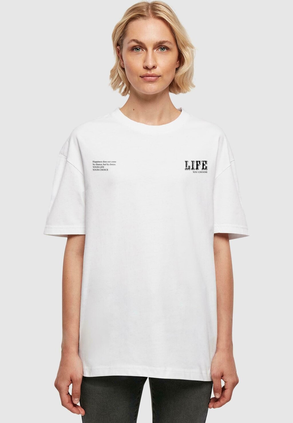 

Футболка с принтом LIFE BOYFRIEND Merchcode, белый