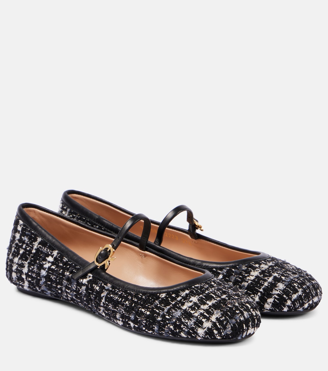 Туфли Mary Jane в букле Mary Ribbon 05 Gianvito Rossi, Black+Black